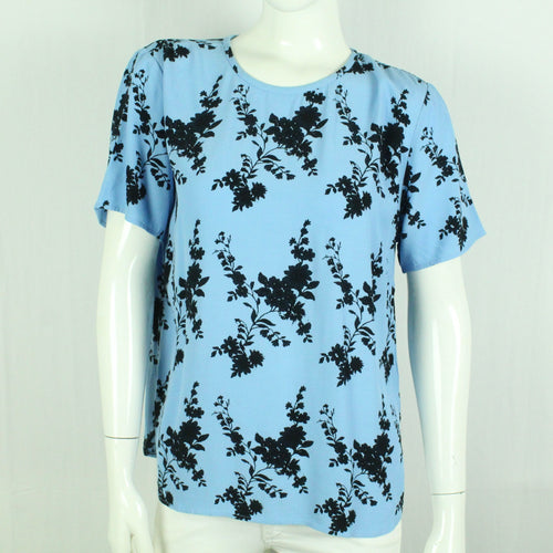 Second Hand SAMSOE SAMSOE Bluse Gr. L blau schwarz geblümt (*)