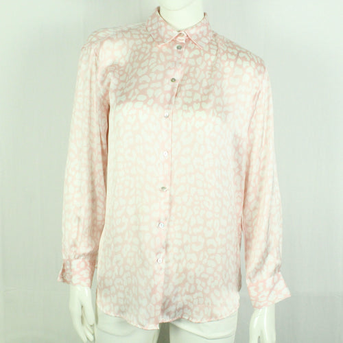 Second Hand ZARA Bluse Gr. M rosa weiß Animal-Print (*)