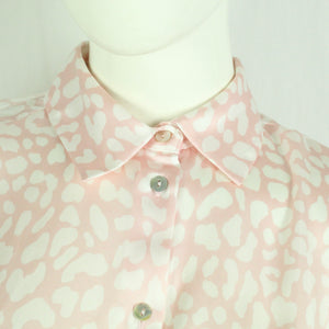 Second Hand ZARA Bluse Gr. M rosa weiß Animal-Print (*)