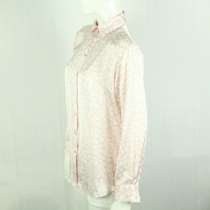 Second Hand ZARA Bluse Gr. M rosa weiß Animal-Print (*)