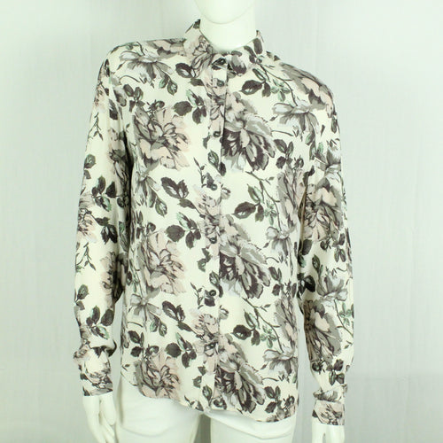 Second Hand GANNI Bluse Gr. S beige mehrfarbig geblümt (*)