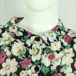 Second Hand GANNI Bluse Gr. L schwarz mehrfarbig geblümt (*)