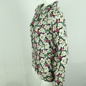 Second Hand GANNI Bluse Gr. L schwarz mehrfarbig geblümt (*)