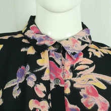 Laden Sie das Bild in den Galerie-Viewer, Second Hand GANNI Bluse Gr. M schwarz bunt geblümt (*)
