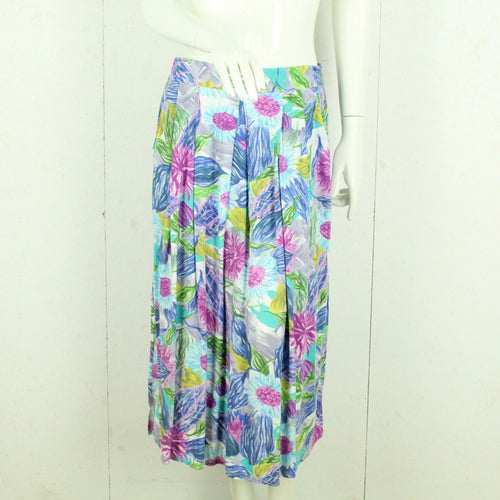 Vintage Midirock Gr. XL pastell bunt geblümt High Waist Rock