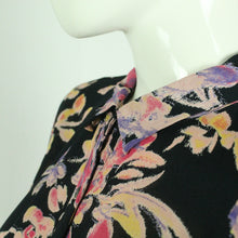 Laden Sie das Bild in den Galerie-Viewer, Second Hand GANNI Bluse Gr. M schwarz bunt geblümt (*)
