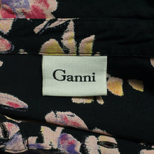 Laden Sie das Bild in den Galerie-Viewer, Second Hand GANNI Bluse Gr. M schwarz bunt geblümt (*)