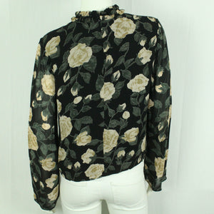 Second Hand GANNI Bluse Gr. 42 schwarz mehrfarbig geblümt (*)