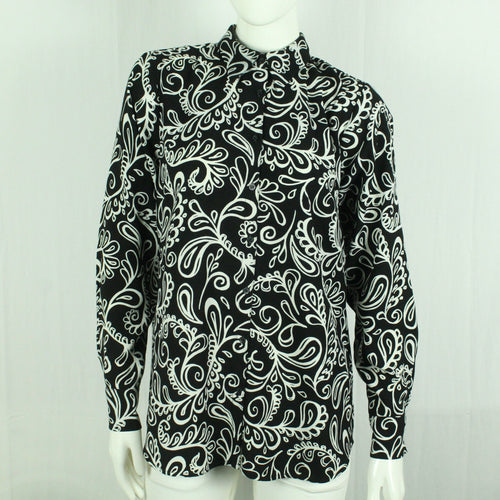 Second Hand VISUAL CLOTHING Bluse Gr. M schwarz weiß gemustert (*)