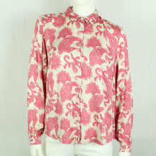 Laden Sie das Bild in den Galerie-Viewer, Second Hand INDISKA Bluse Gr. M beige pink gemustert (*)