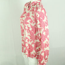 Laden Sie das Bild in den Galerie-Viewer, Second Hand INDISKA Bluse Gr. M beige pink gemustert (*)