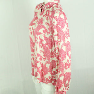 Second Hand INDISKA Bluse Gr. M beige pink gemustert (*)