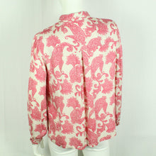 Laden Sie das Bild in den Galerie-Viewer, Second Hand INDISKA Bluse Gr. M beige pink gemustert (*)