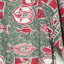 Laden Sie das Bild in den Galerie-Viewer, Vintage Hawaii Hemd Gr. M grün mehrfarbig Fische
