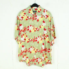 Laden Sie das Bild in den Galerie-Viewer, Vintage Hawaii Hemd Gr. XL grün bunt geblümt Palmen Aloha