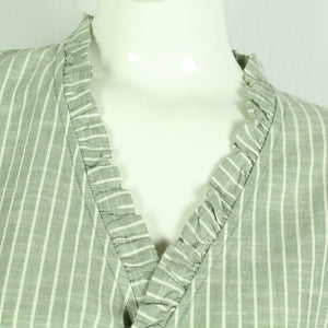 Second Hand NEO NOIR Wickelbluse Gr. L mint beige gestreift Bluse (*)