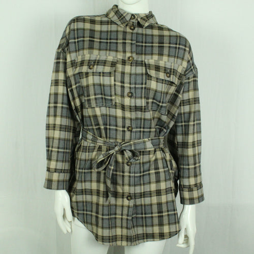 Second Hand CO'COUTURE Bluse Gr. S braun grau kariert (*)