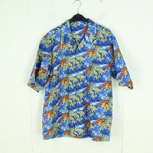 Vintage Hawaii Hemd Gr. XXL blau bunt Tiger