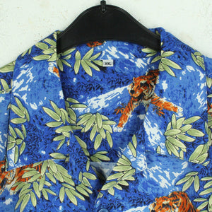 Vintage Hawaii Hemd Gr. XXL blau bunt Tiger