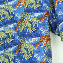 Laden Sie das Bild in den Galerie-Viewer, Vintage Hawaii Hemd Gr. XXL blau bunt Tiger