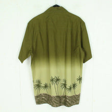 Laden Sie das Bild in den Galerie-Viewer, Vintage Hawaii Hemd Gr. M oliv mehrfarbig Palmen 