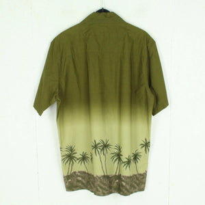 Vintage Hawaii Hemd Gr. M oliv mehrfarbig Palmen 