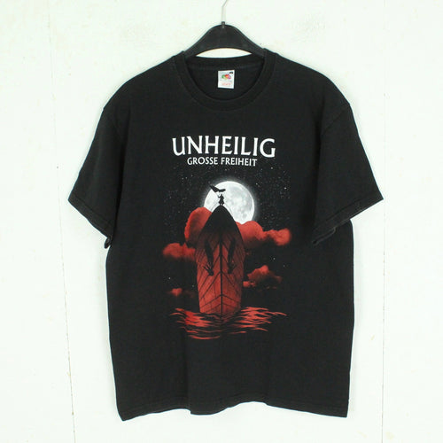 Vintage UNHEILIG T-Shirt Gr. L schwarz mit Print und Backprint Album: GROSSE FREIHEIT 