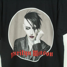 Laden Sie das Bild in den Galerie-Viewer, Vintage MARILYN MANSON T-Shirt Gr. M schwarz mit Print und Backprint Tour: against all gods 2004