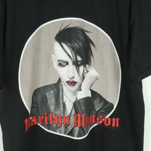 Vintage MARILYN MANSON T-Shirt Gr. M schwarz mit Print und Backprint Tour: against all gods 2004