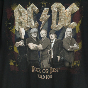 Vintage AC/DC T-Shirt Gr. L schwarz mit Print und Backprint Tour: ROCK OR BUST 2015