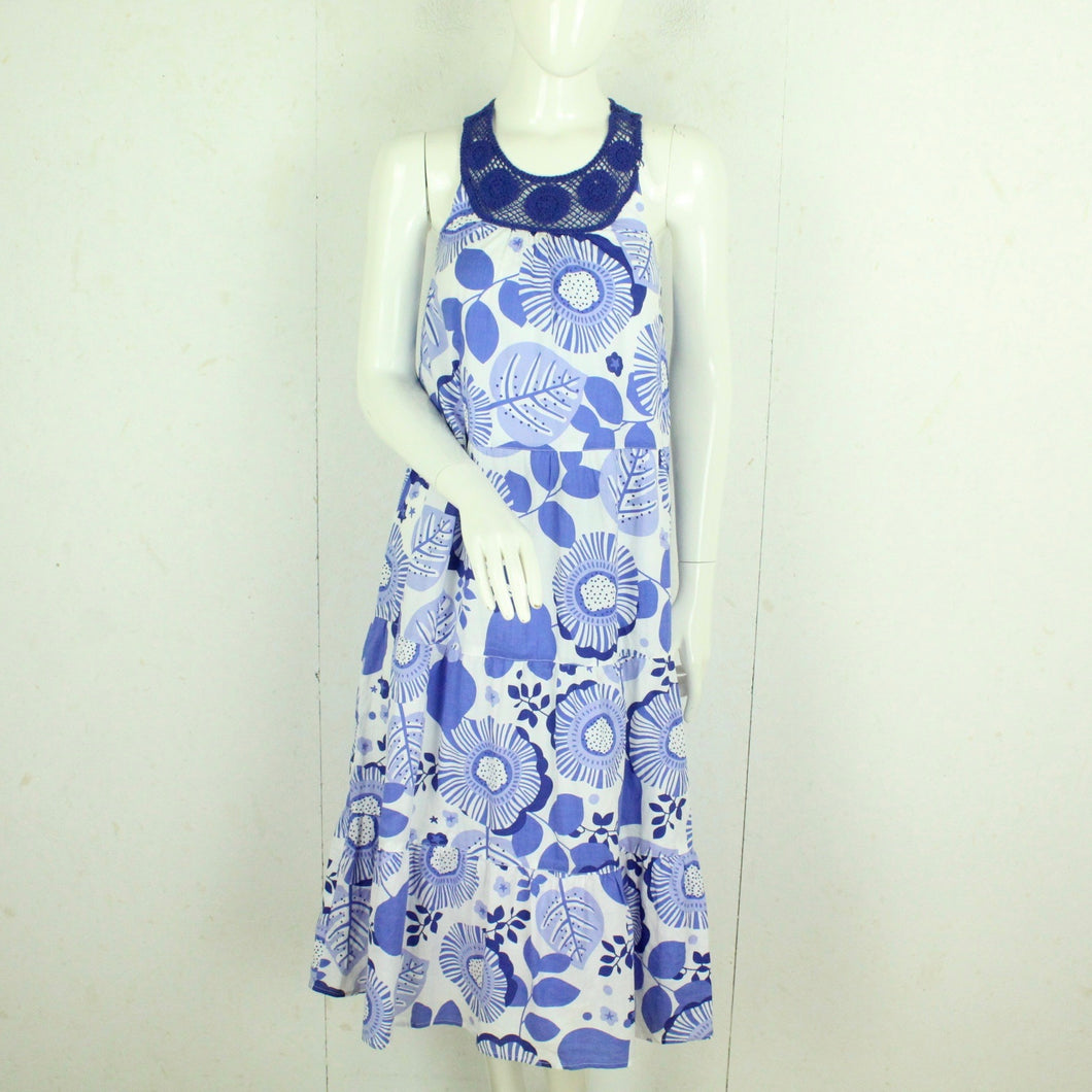 Second Hand VERTBAUDET Midikleid Gr. S weiß blau geblümt Kleid (*)