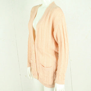 Vintage Cardigan Female Gr. L lachs uni Zopfmuster Strick