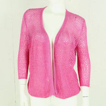 Laden Sie das Bild in den Galerie-Viewer, Vintage Cardigan Female Gr. M pink Glitzer Lochmuster Strick