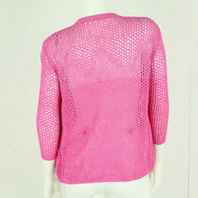 Laden Sie das Bild in den Galerie-Viewer, Vintage Cardigan Female Gr. M pink Glitzer Lochmuster Strick