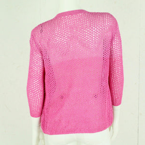Vintage Cardigan Female Gr. M pink Glitzer Lochmuster Strick