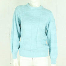 Laden Sie das Bild in den Galerie-Viewer, Vintage Pullover Female Gr. M blau uni Strick