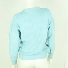 Laden Sie das Bild in den Galerie-Viewer, Vintage Pullover Female Gr. M blau uni Strick