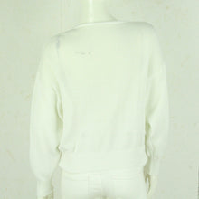 Laden Sie das Bild in den Galerie-Viewer, Vintage Pullover Female Gr. S weiß braun geblümt Strick