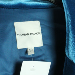Second Hand SILVIAN HEACH Samtblazer Gr. S blau uni Samt Blazer Jacke (*)