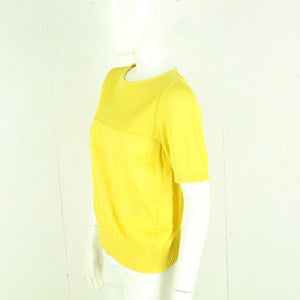 Vintage Pullover Female Gr. M gelb uni kurzarm Strick