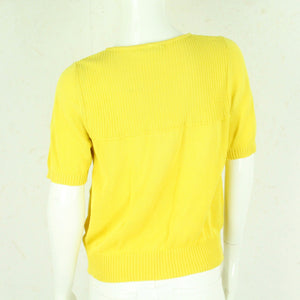 Vintage Pullover Female Gr. M gelb uni kurzarm Strick