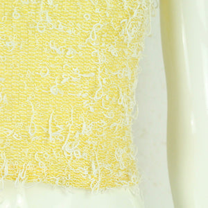 Vintage Pullover Female Gr. S gelb weiß gemustert kurzarm Strick