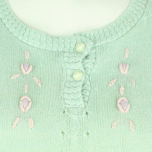Laden Sie das Bild in den Galerie-Viewer, Vintage Pullover Female Gr. M mint Zopfmuster kurzarm Strick