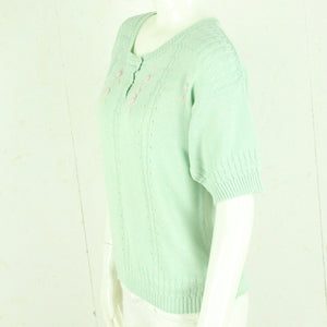 Vintage Pullover Female Gr. M mint Zopfmuster kurzarm Strick