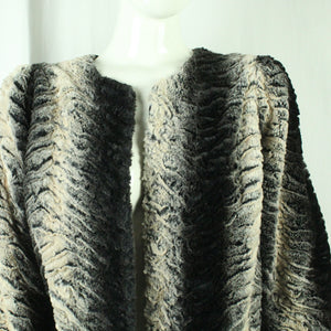Second Hand BAND OF GYPSIES Fake Fur Jacke Gr. L schwarz nude gemustert (*)