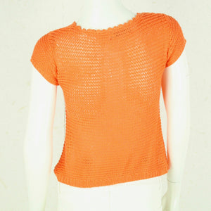 Vintage Pullover Female Gr. S orange uni kurzarm Strick
