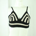 Second Hand DOROTHEE SCHUMACHER Stricktop Gr. 2 schwarz weiß Top (*)