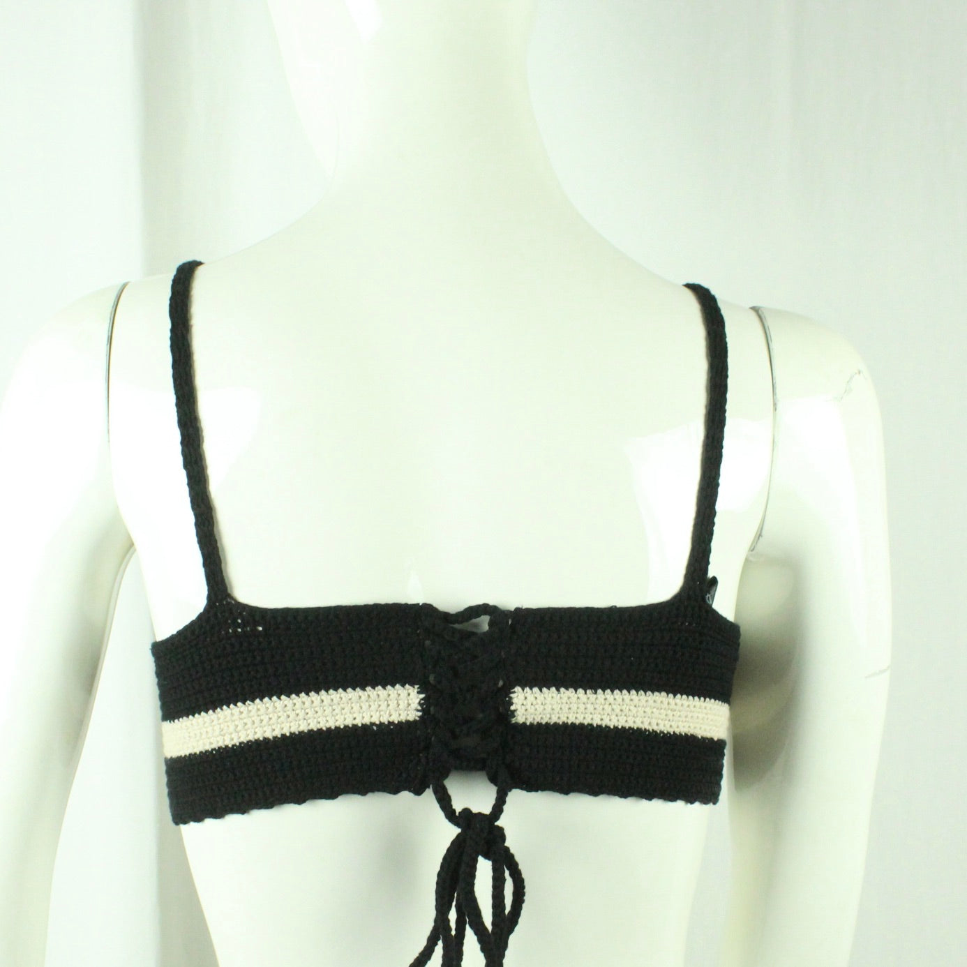 Second Hand DOROTHEE SCHUMACHER Stricktop Gr. 2 schwarz weiß Top (*)