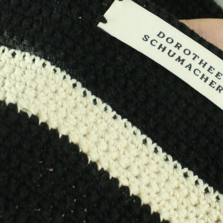 Second Hand DOROTHEE SCHUMACHER Stricktop Gr. 2 schwarz weiß Top (*)