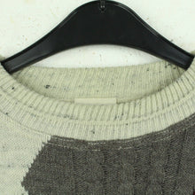Laden Sie das Bild in den Galerie-Viewer, Vintage Pullover mit Wolle Gr. L grau mehrfarbig Crazy Pattern Strick